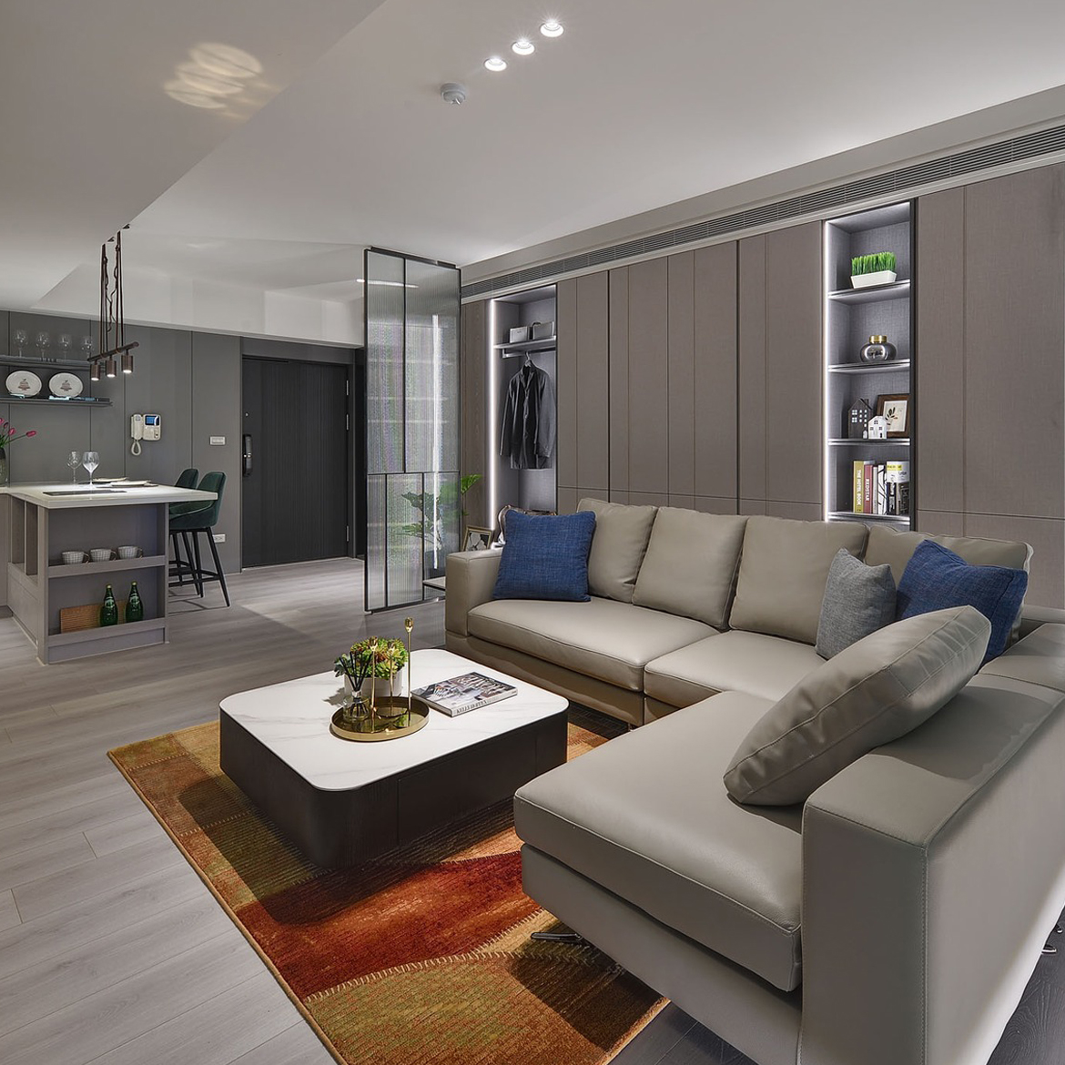 新北市住宅設計｜玻璃隔間劃分區塊卻也創造寬廣，讓您的住宅自帶輕盈氛圍｜拓穎室內設計